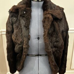 Vintage Luxurious Dark Brown Fur Jacket